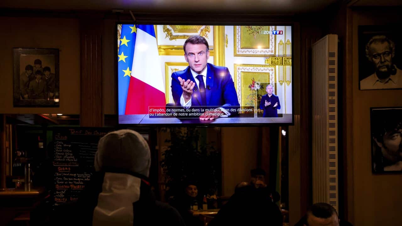 French President Macron addresses the nation after the government collapse