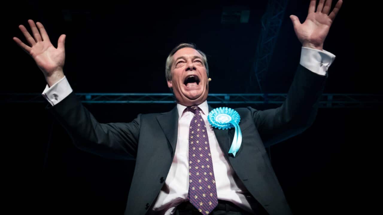 Brexit Party leader Nigel Farage addresses a rally at the Rainton Meadows Arena, while on the European Election campaign trail in Durham.. Picture date: Saturday May 11, 2019. Photo credit should read: Danny Lawson/PA Wire