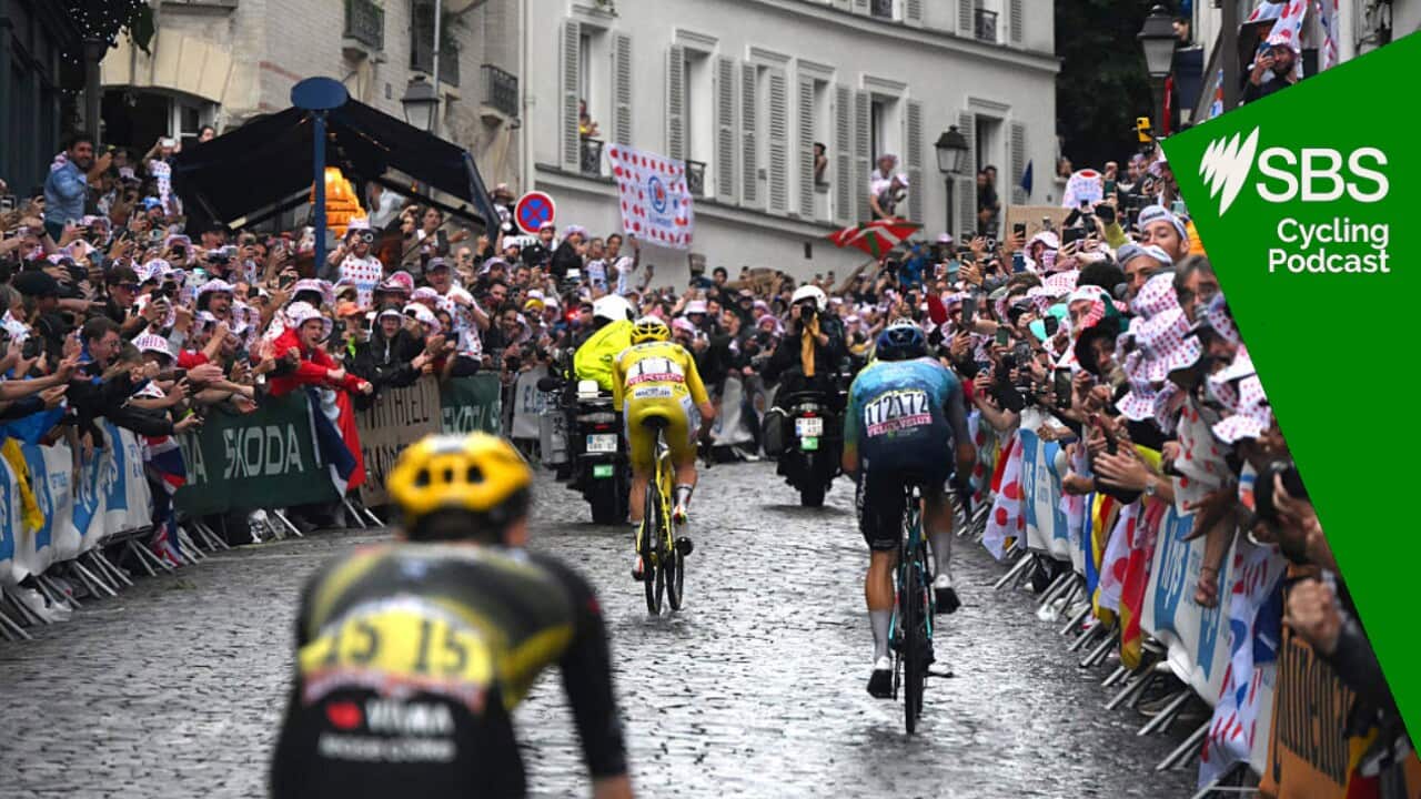 PARIS - CHAMPS-ELYSEES, FRANCE - JULY 27: Tadej Pogacar of Slovenia and UAE Team Emirates - XRG - Yellow leader jersey passing the Cote de la Butte Montmatre close the Basilique du Sacre-Coeur during the 112th Tour de France 2025, Stage 21 a 132.3km stage from Mantes-la-Ville to Paris - Champs-Elysees / #UCIWT / on July 27, 2025 in Paris - Champs-Elysees, France. (Photo by Bernard Papon - Pool/Getty Images)