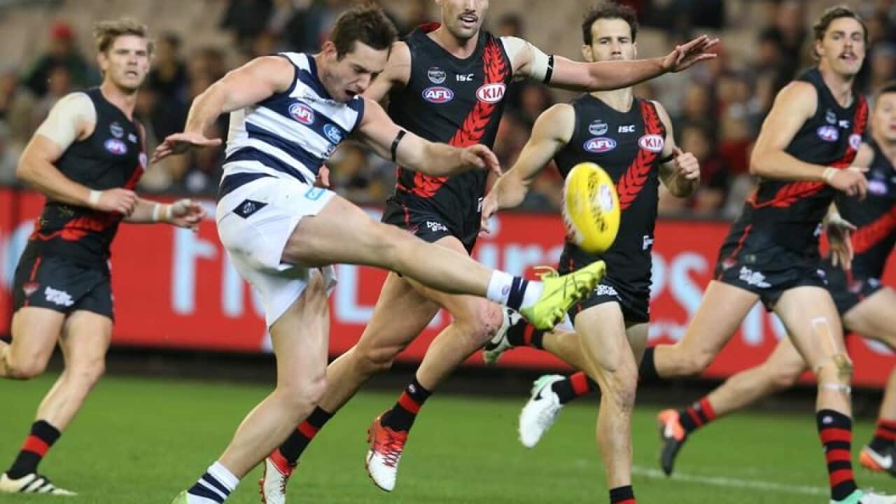 Daniel Menzel takes a shot at goal.