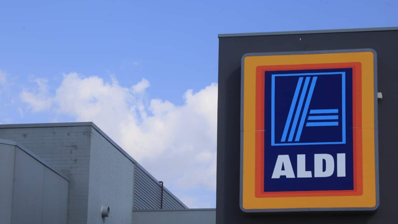 An Aldi supermarket sign