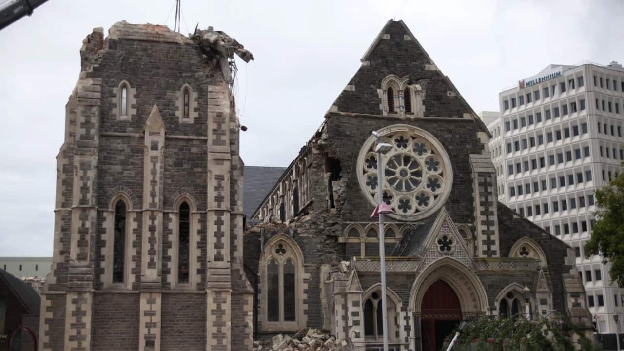 Christchurch cathedral, a few days after the earthquake (SBS-Allan Lee().jpg