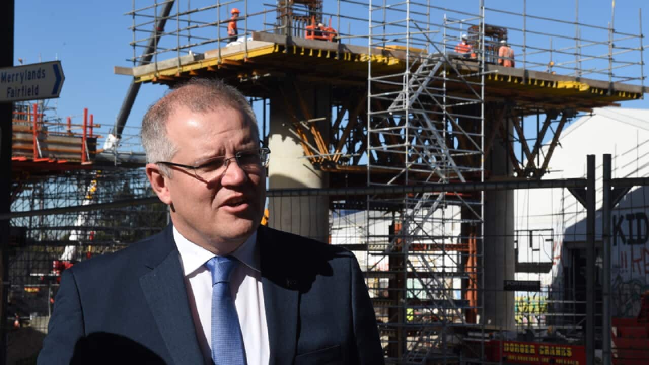 Treasurer Scott Morrison visits a WestConnex project site in Sydney