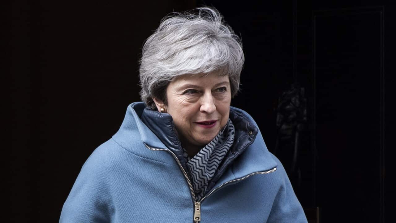 British Prime Minister Theresa May leaves 10 Downing Street.