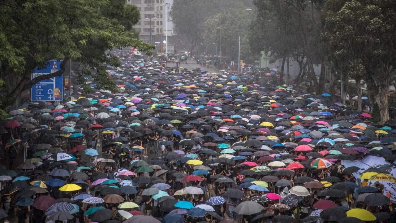 Pro-democracy protesters in Hong Kong