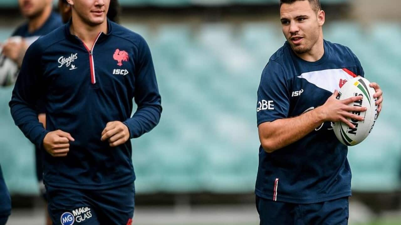 Sydney Roosters player Sean O'Sullivan during training.