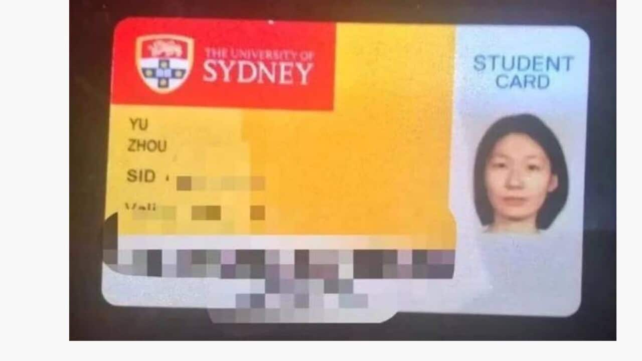 Student ID of Ms Yu Zhou, USYD