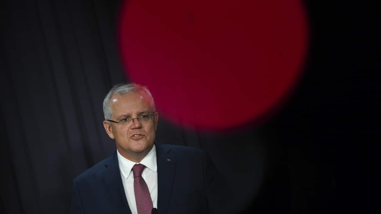 Australian Prime Minister Scott Morrison speaks to the media during a press conference at Parliament House in Canberra, Tuesday, March 3, 2020.