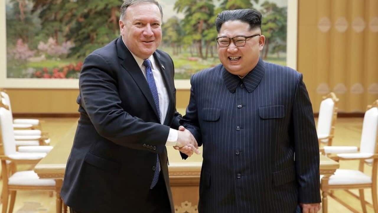 Mike Pompeo and Kim Jong-Un