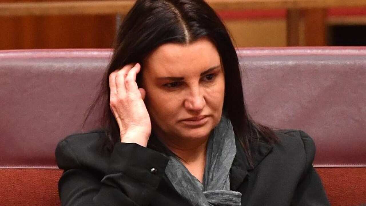 Jacqui Lambie in the Senate chamber at Parliament House.