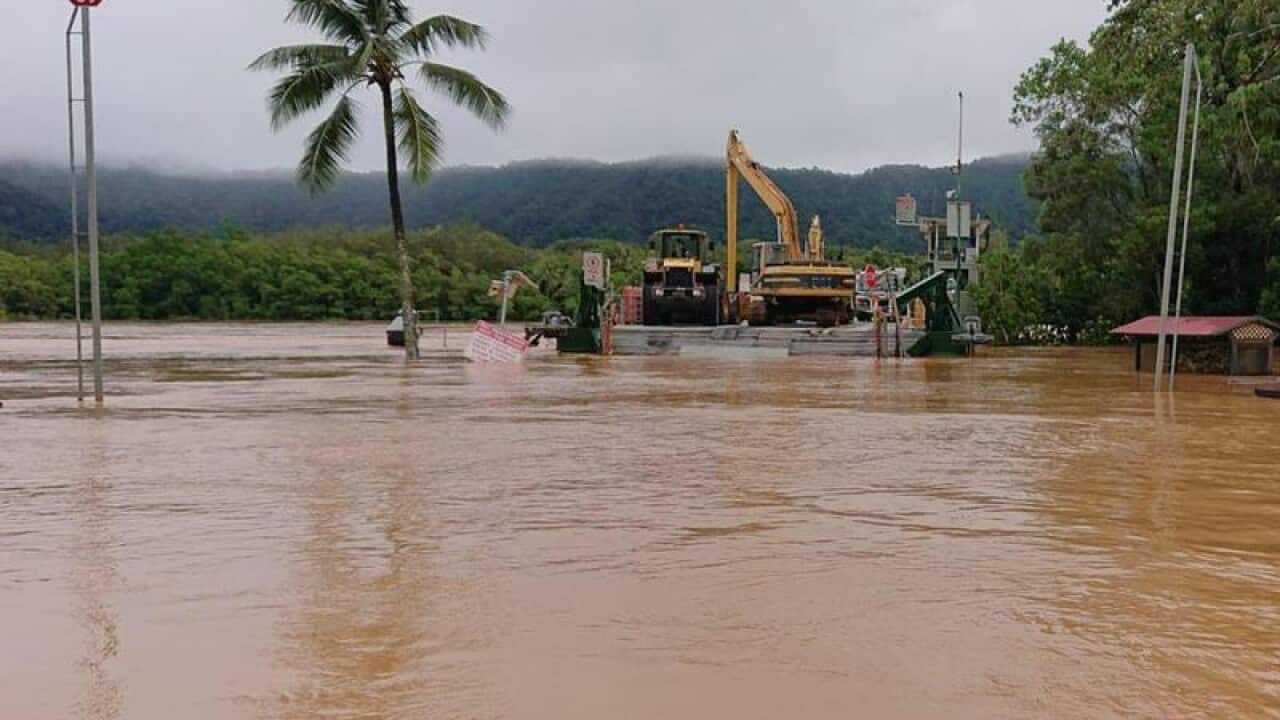 North Queensland's Daintree River has reached a record flood peak.