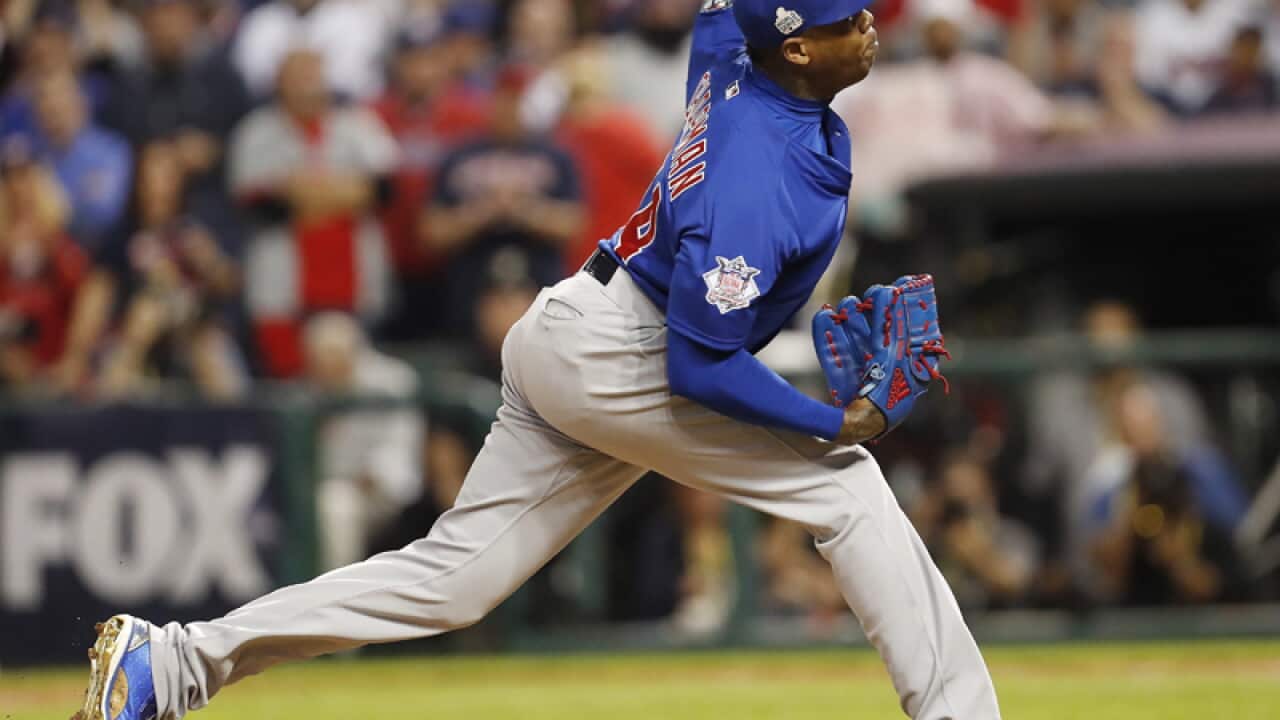 Chicago Cubs pitcher Aroldis Chapman