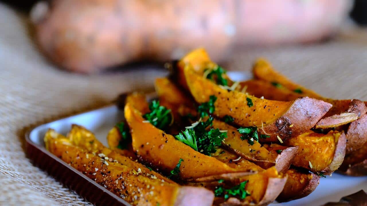 Sweet potatoes are rich in beta carotene, a type of antioxidant.