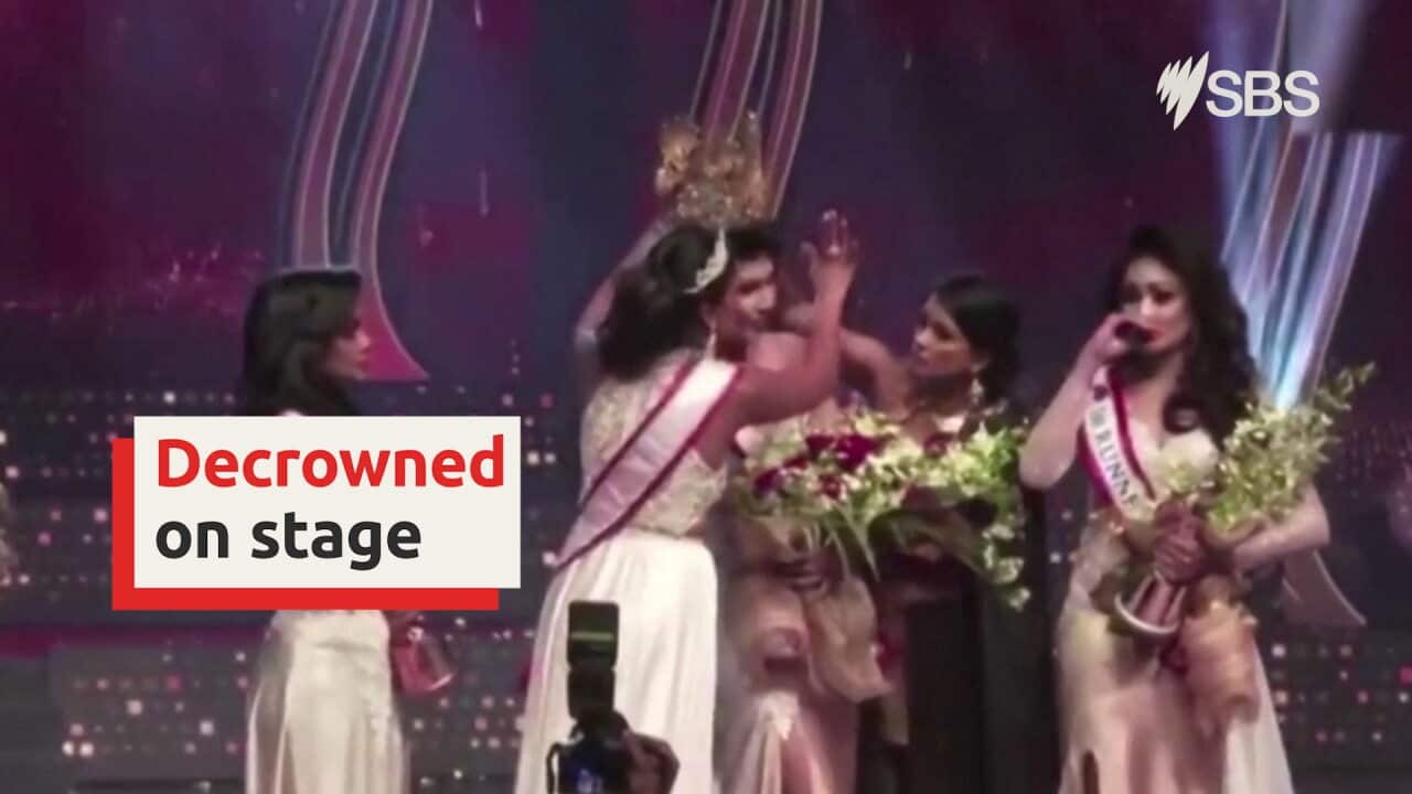 Winner of Mrs Sri Lanka has crown seized on stage