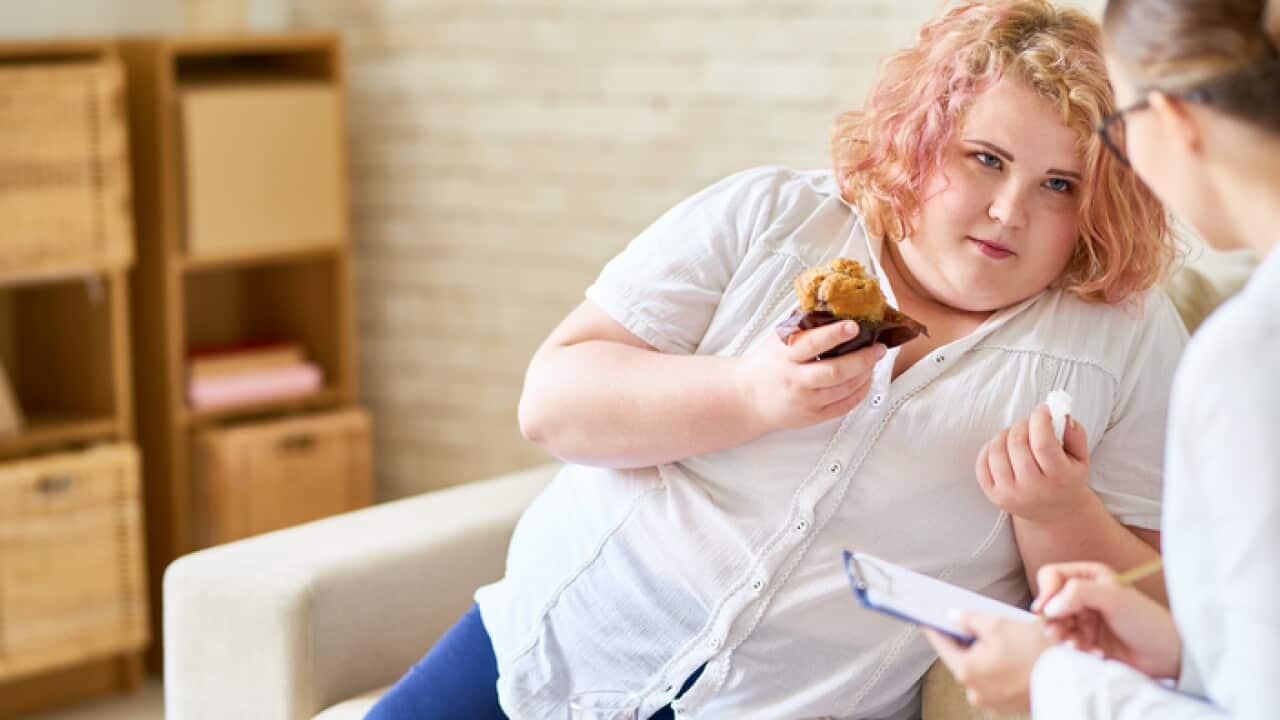 Woman with a Eating Disorder in a therapy session with female psychiatrist