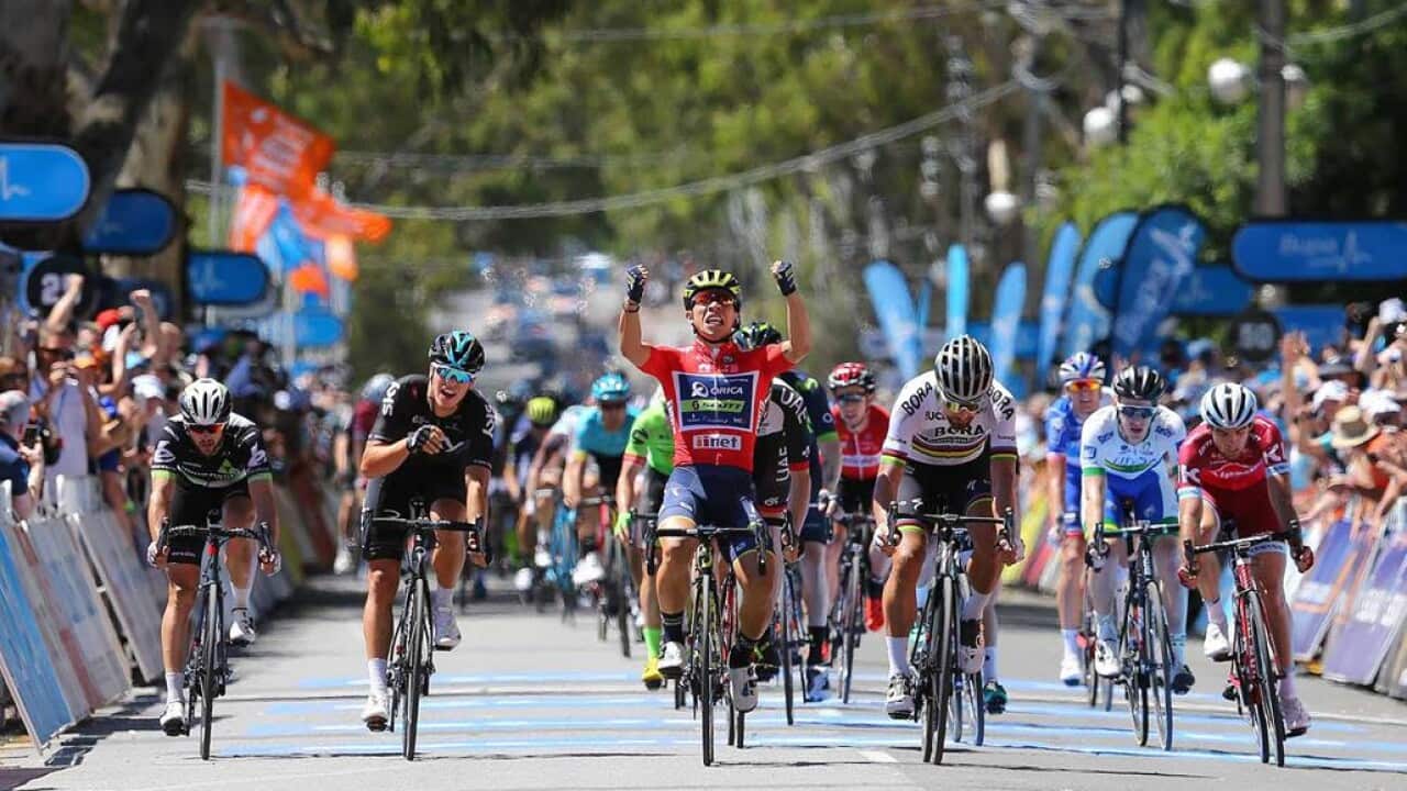 Three times the charm for Caleb Ewan at the Tour Down Under.