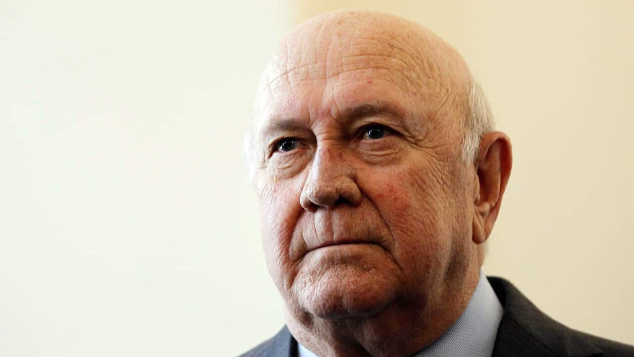 Former South African president FW de Klerk in 2013.