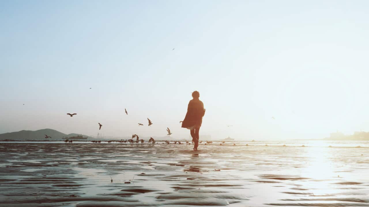 a person on the beach