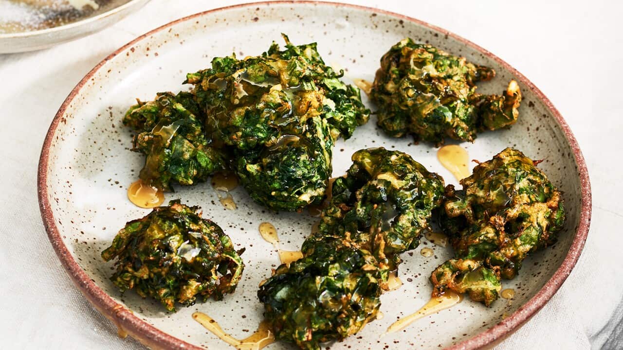 Silverbeet doughnuts (bunyols de bledes)