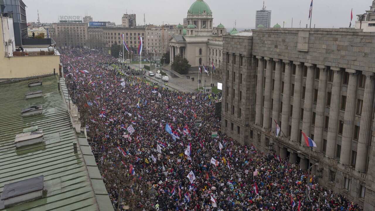 APTOPIX Serbia Protests Tensions