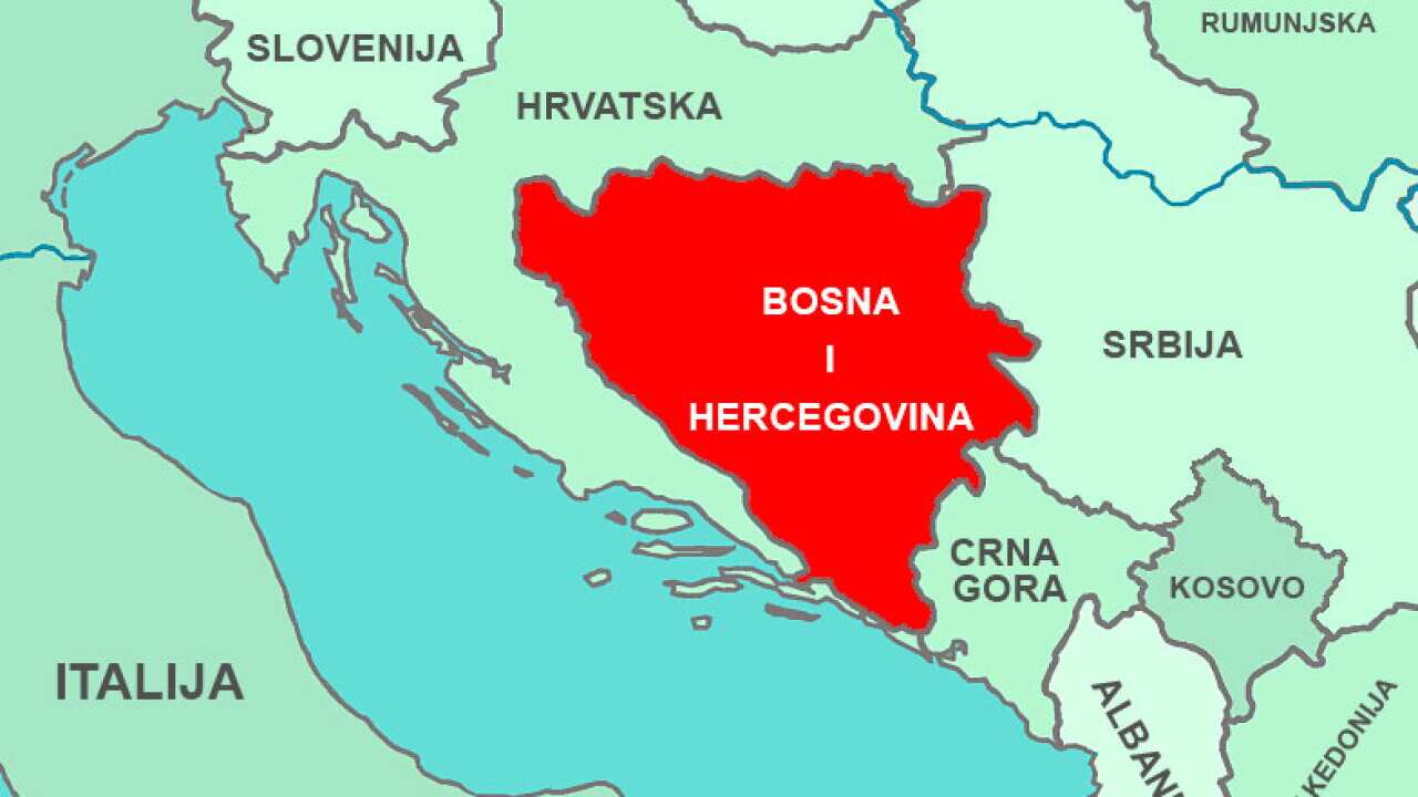 Map of Bosnia and Herzegovina