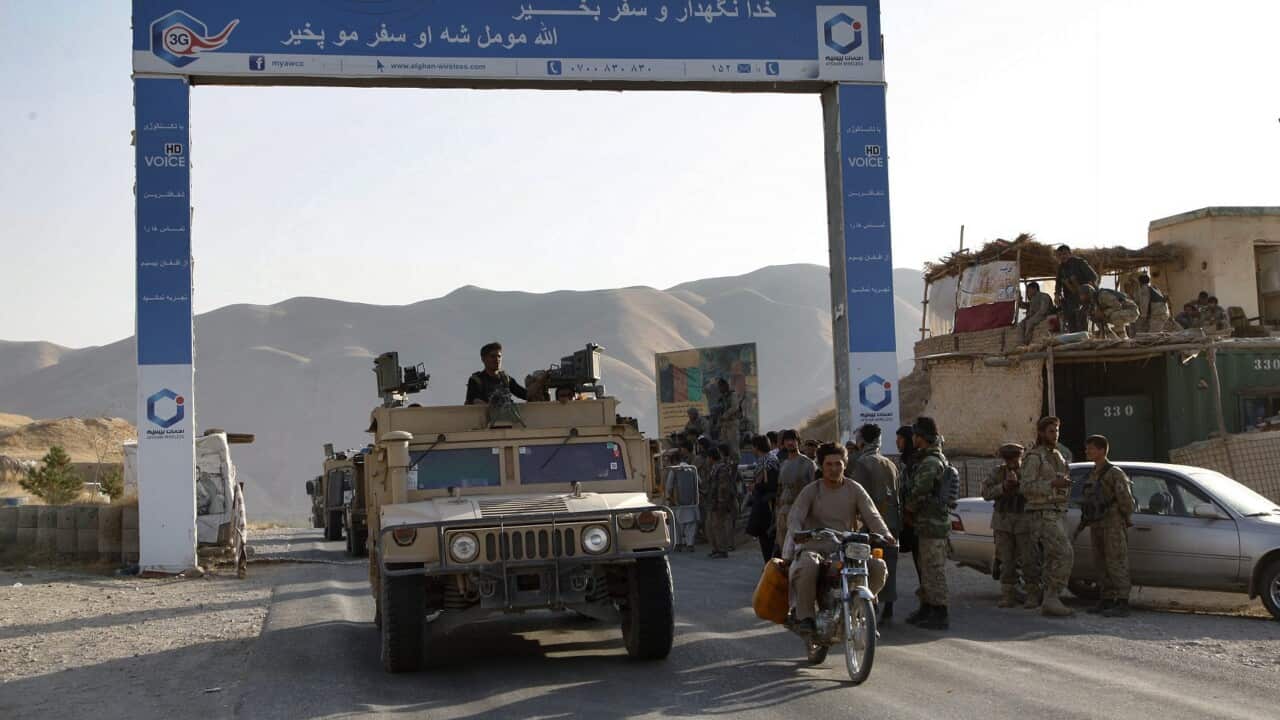 Reinforcements of Afghan security forces from Kabul arrive to join operations attempting to regain from the Taliban the city of Kunduz, Afghanistan.