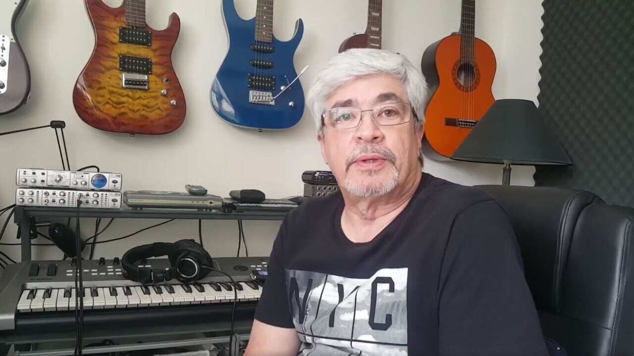 Butch Monserrat in his home studio in Gold Coast
