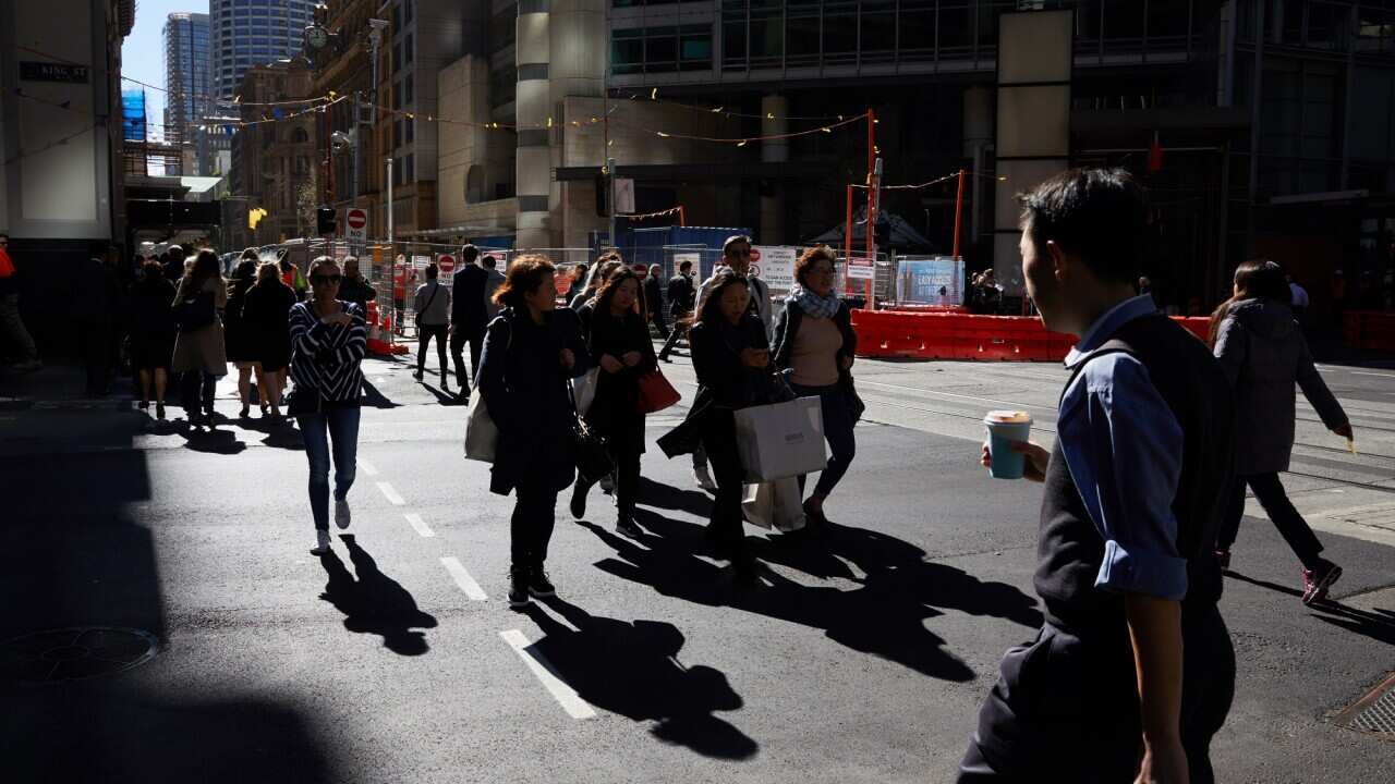 Pedestrians in Sydney's CBD.