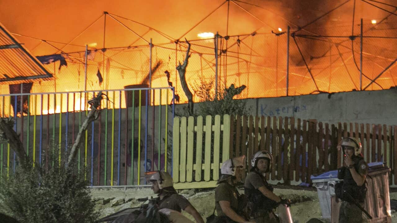 It's not the first time a fire has been started by migrants on Lesbos. This photo of a fire started by migrants was taken in September 2016.