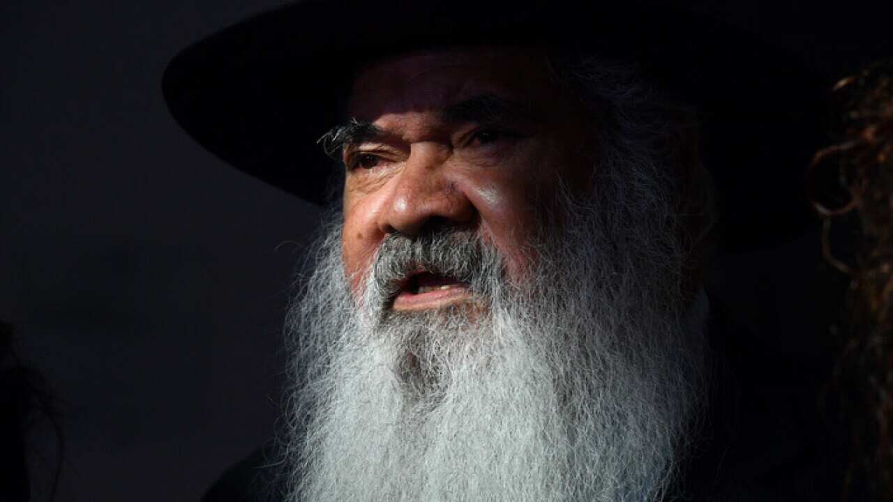 Labor Senator Pat Dodson at a press conference at Parliament House in Canberra, Thursday, February 8, 2018. (AAP Image/Mick Tsikas) NO ARCHIVING