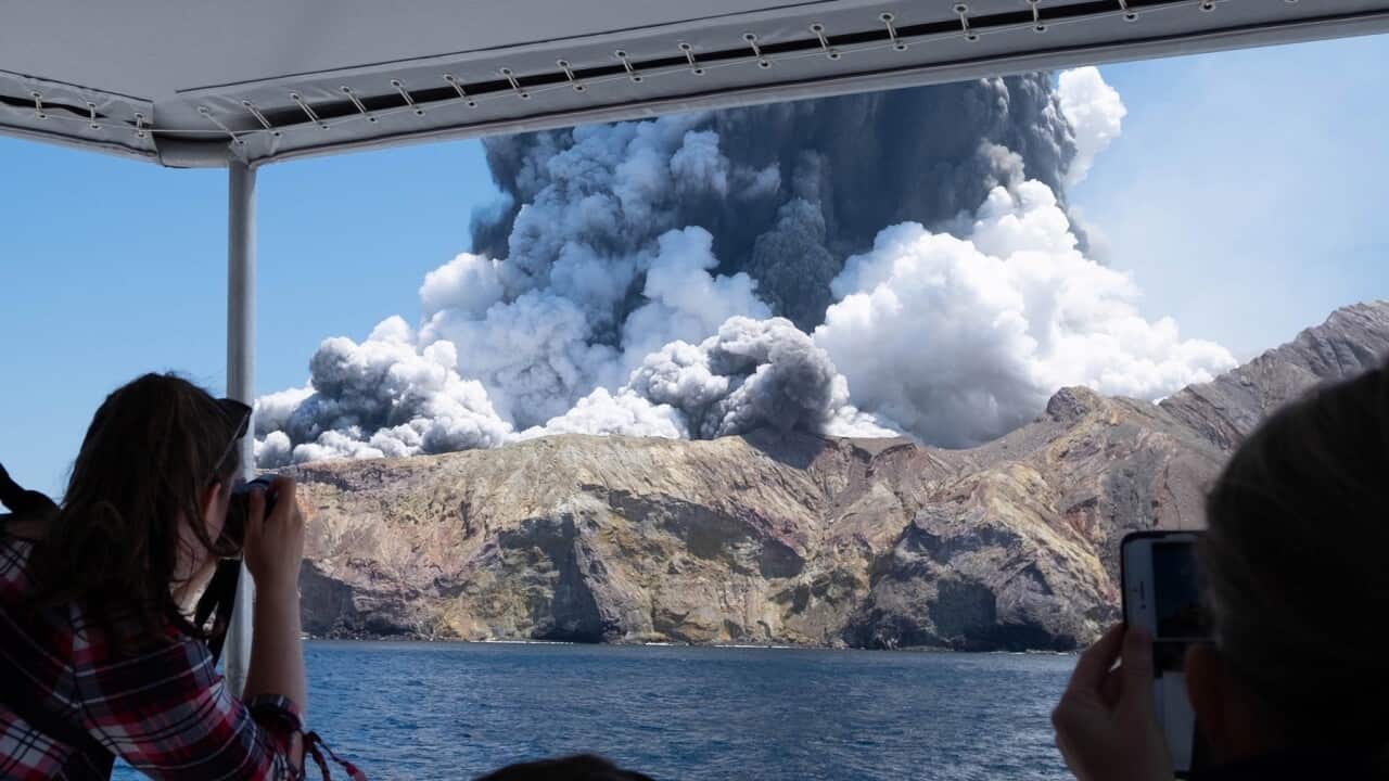 Whakaari-White Island erupts in the Bay of Plenty, New Zealand, 9th December 2019