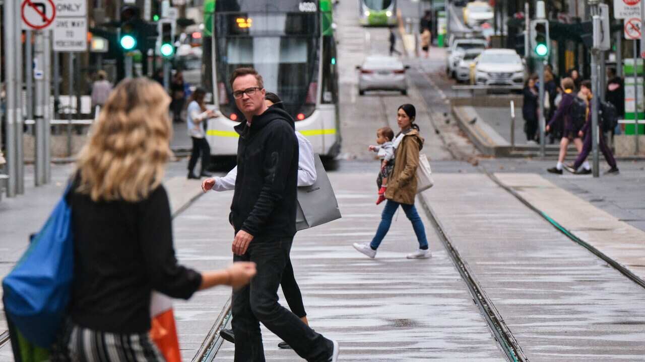 Pedestrians walking in Melbourne