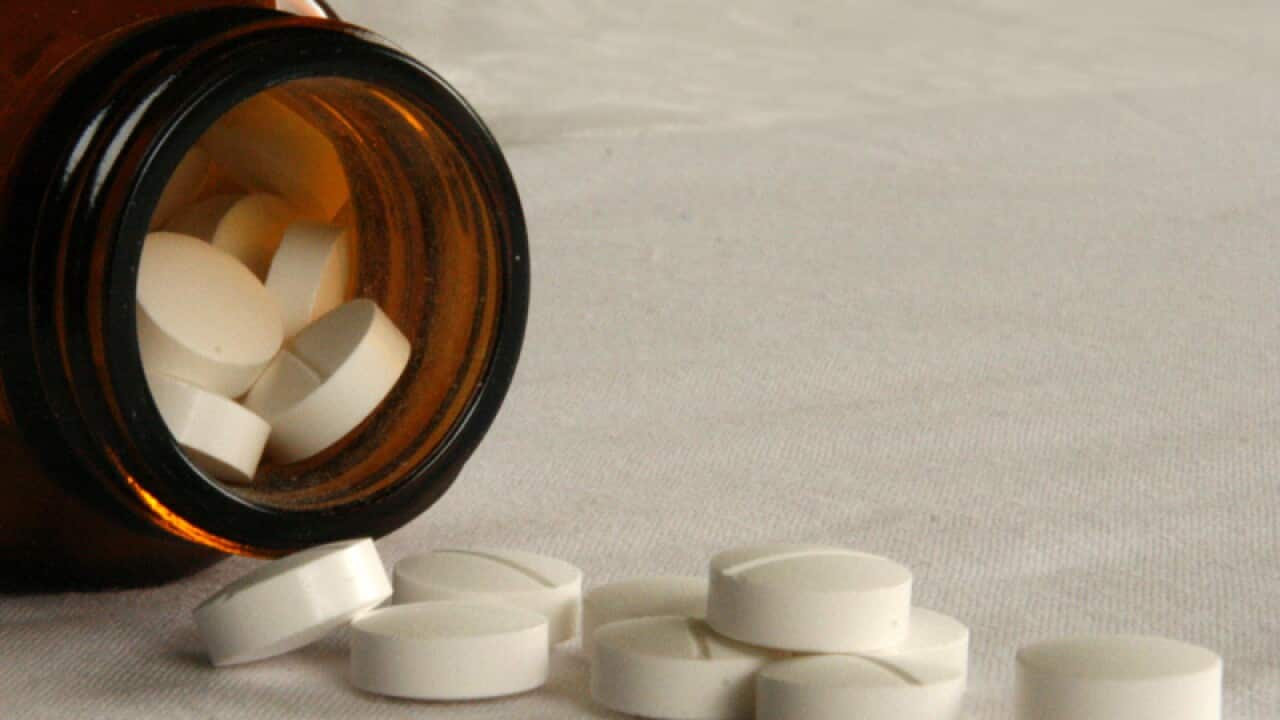 Pills out of a bottle