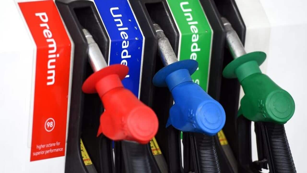 A petrol pump at a service station in Brisbane.