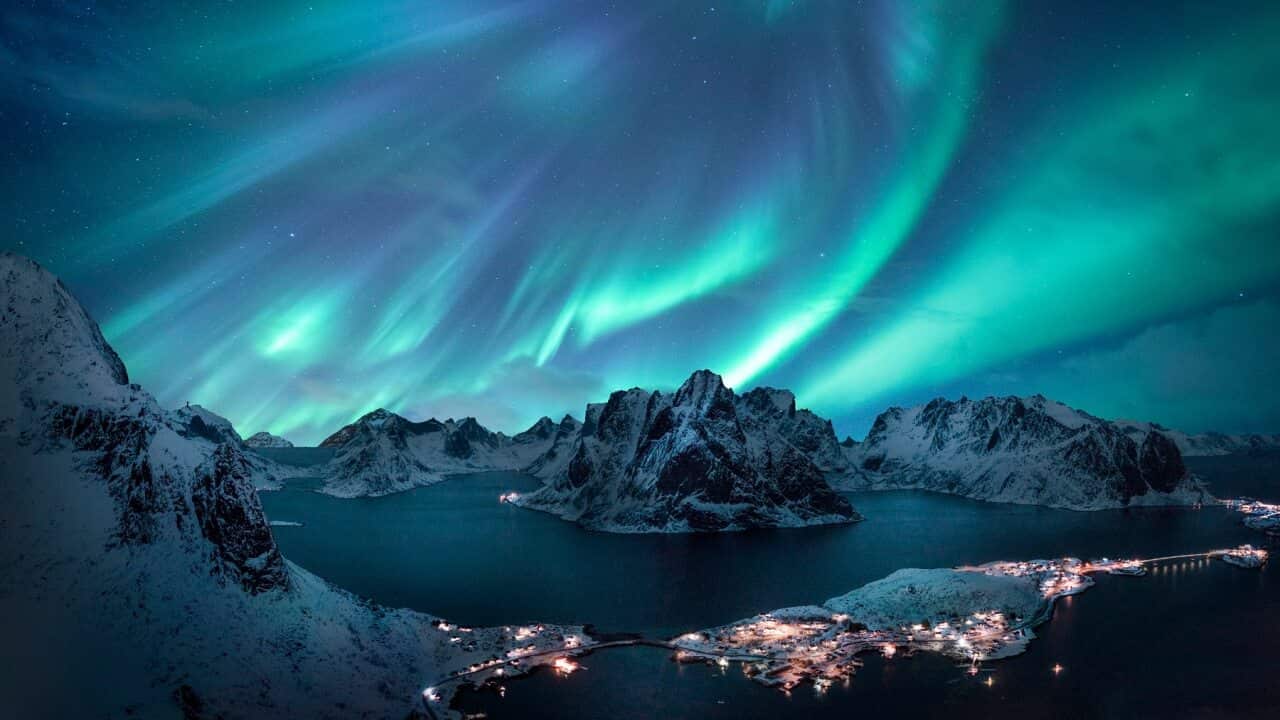 A display of Aurora Borealis in Iceland, the most peaceful country in the world
