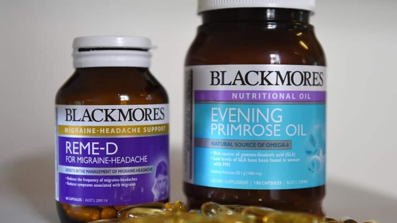 A stock image of Blackmores natural remedy products.