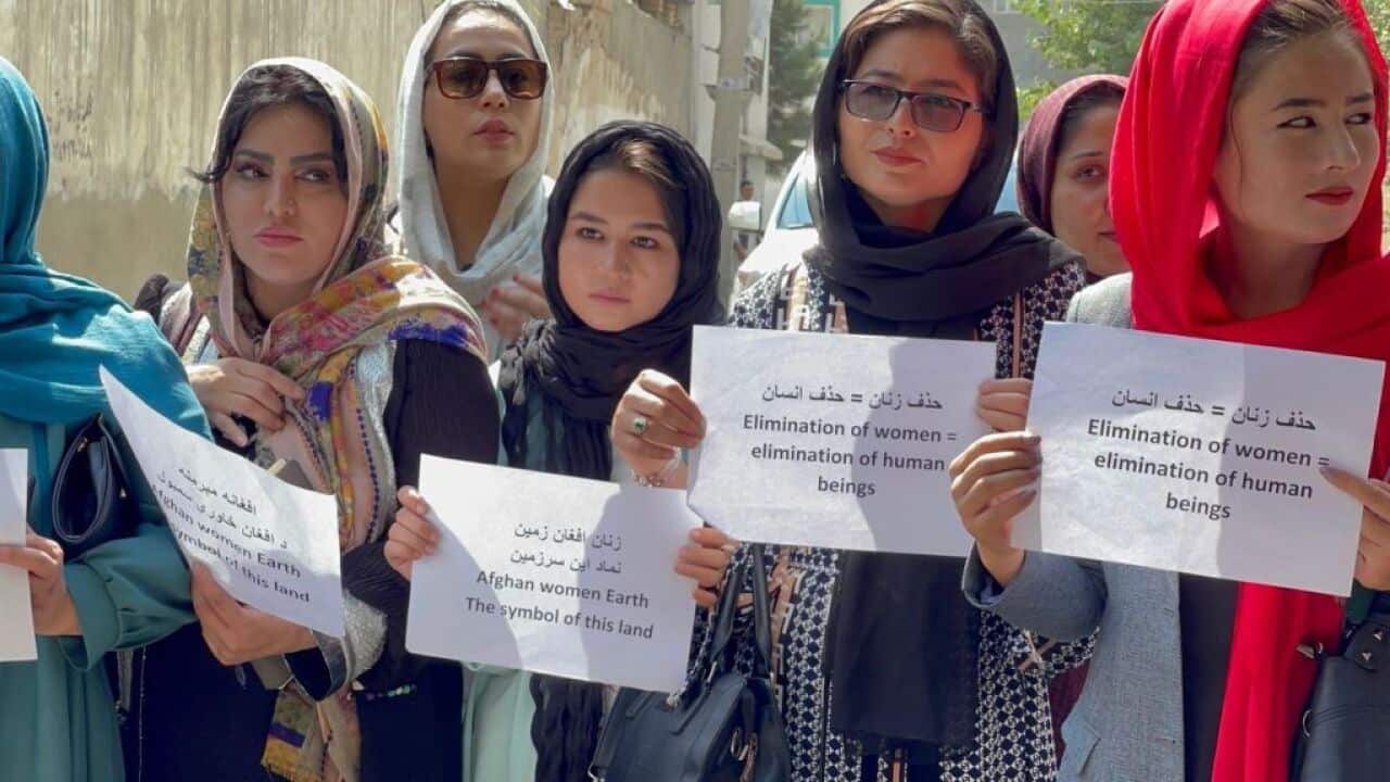 Afghan women activists protest against Taliban restrictions in Kabul