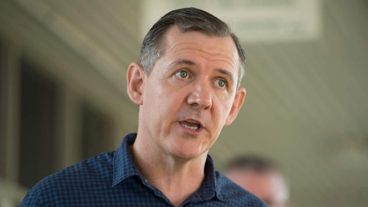 Northern Territory Chief Minister Michael Gunner speaks to reporters at a press conference in Darwin in March 2021.