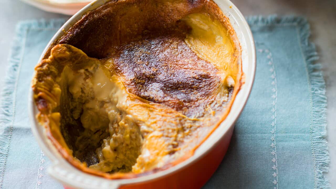 Ginger and mace rice pudding