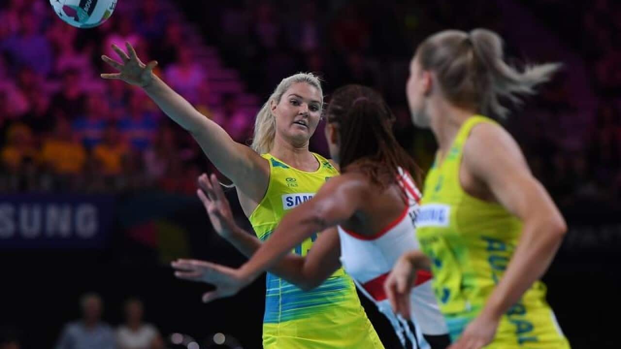 Gretel Tippet of the Diamonds is seen in action