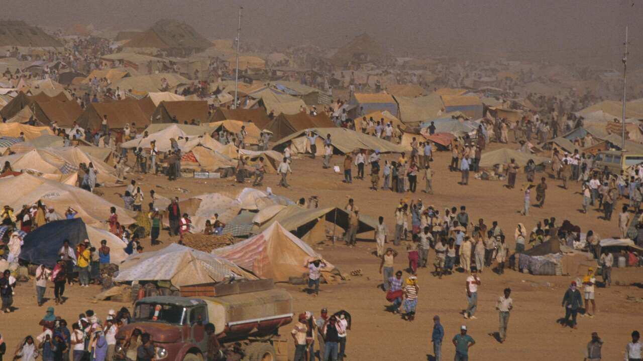 Refugees camp of the Gulf war (invasion of Koweit)
