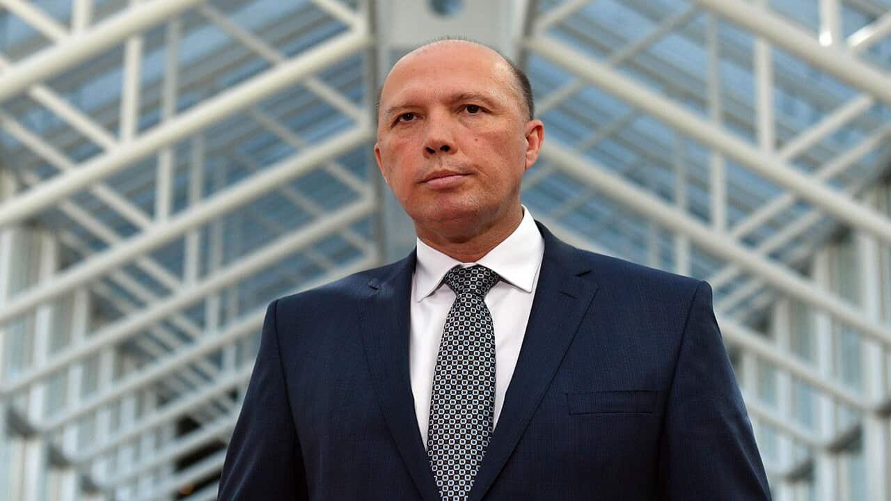 Minister for Home Affairs Peter Dutton at a press conference at Parliament House in Canberra, Thursday, March 1, 2018.