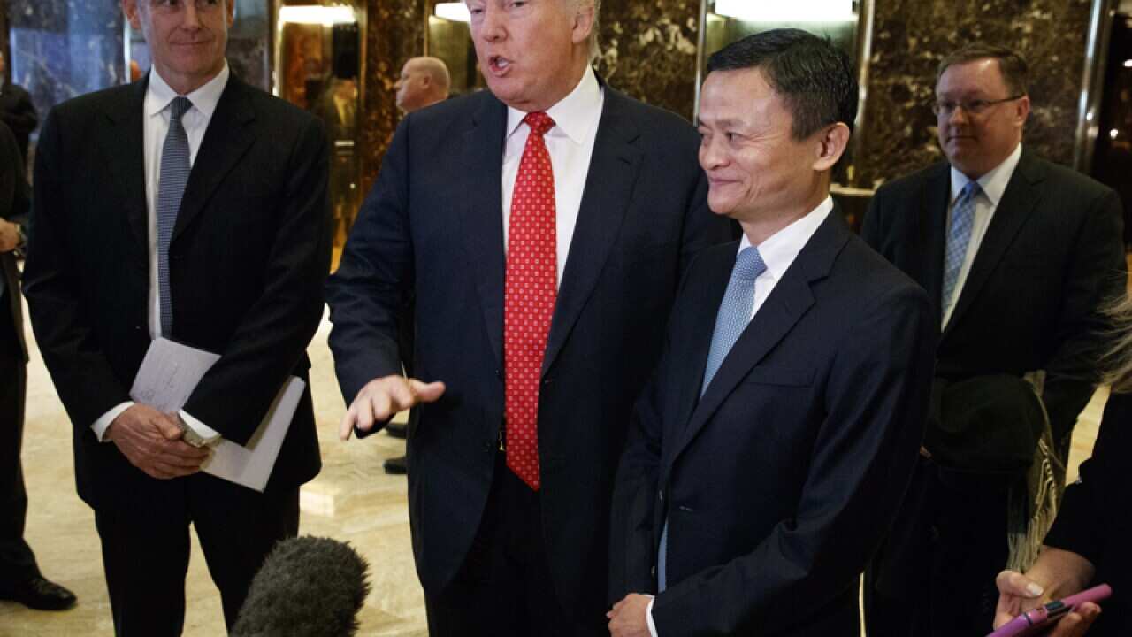 Donald Trump with Alibaba Executive Chairman Jack Ma