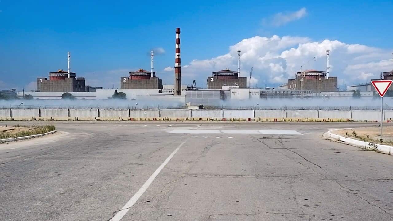A general view of the Zaporizhzhia Nuclear Power Station in territory under Russian military control