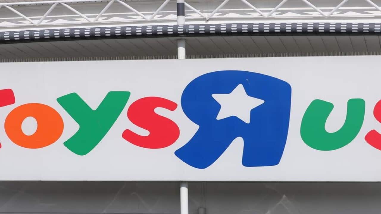 A Toys R Us sign on a store