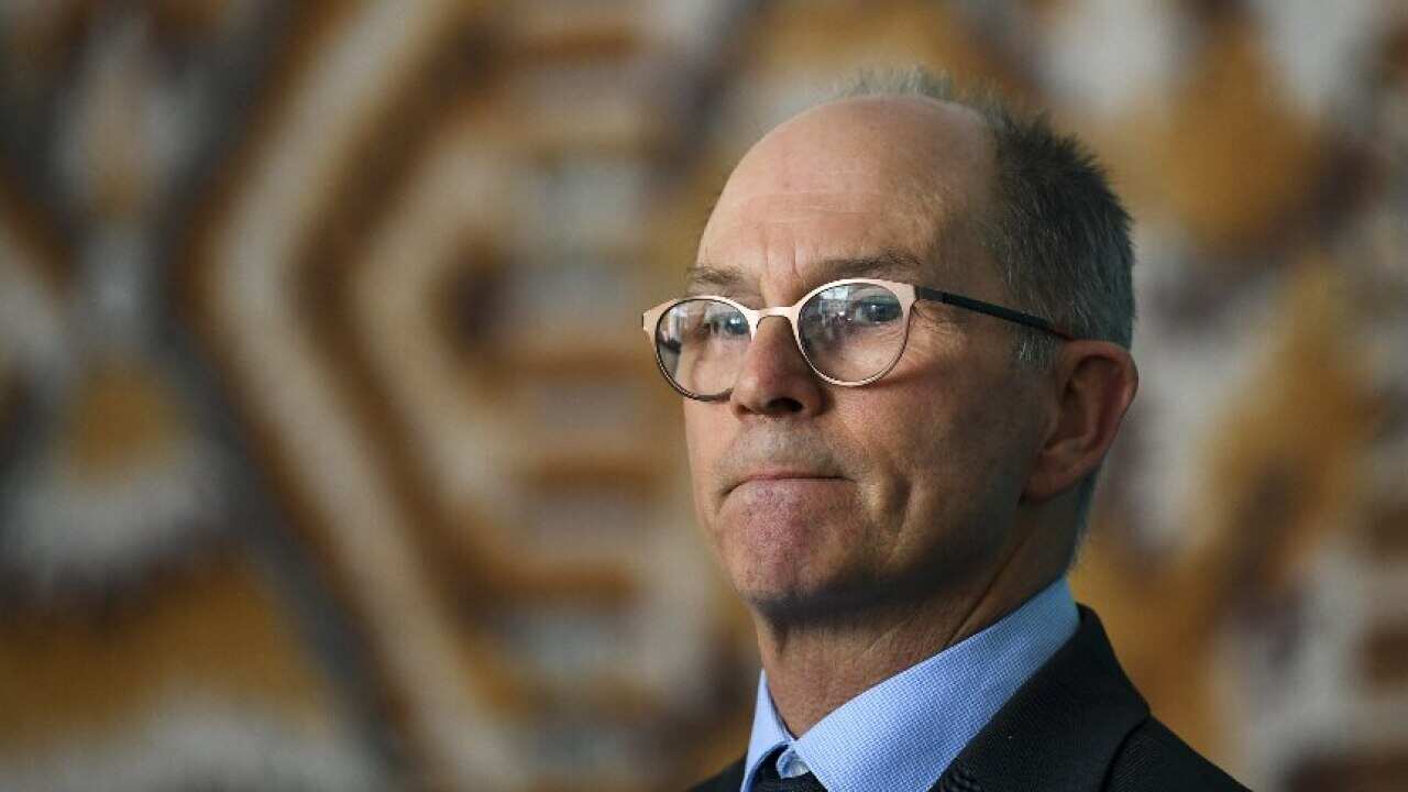 Paul Kelly speaks to the media on Monday.