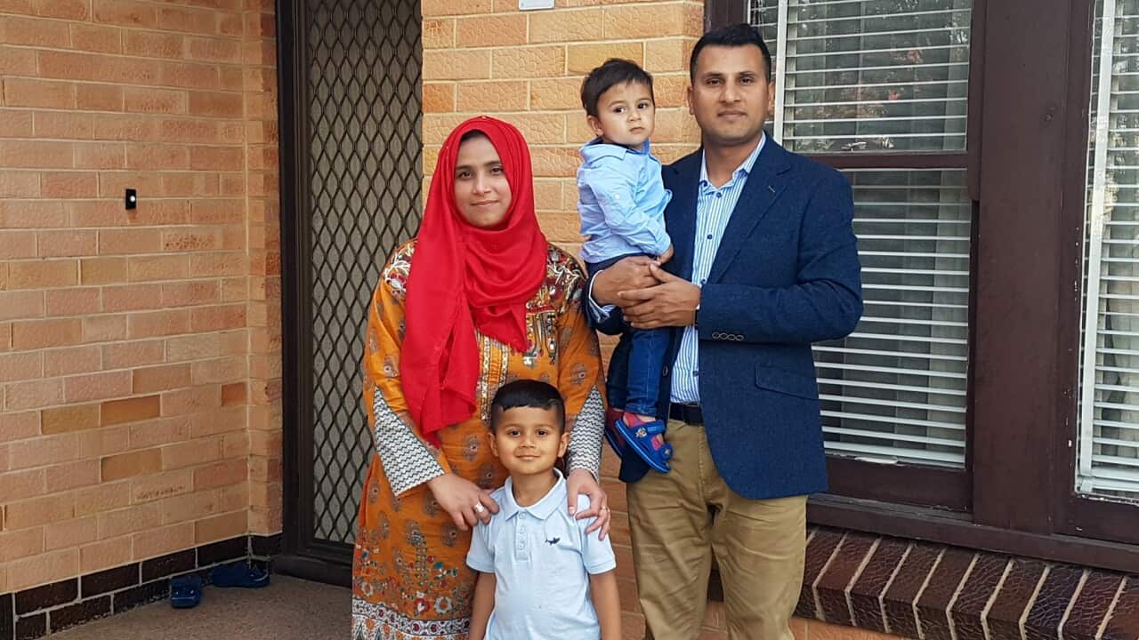 Ishtiaq Ahmed and his family in Adelaide