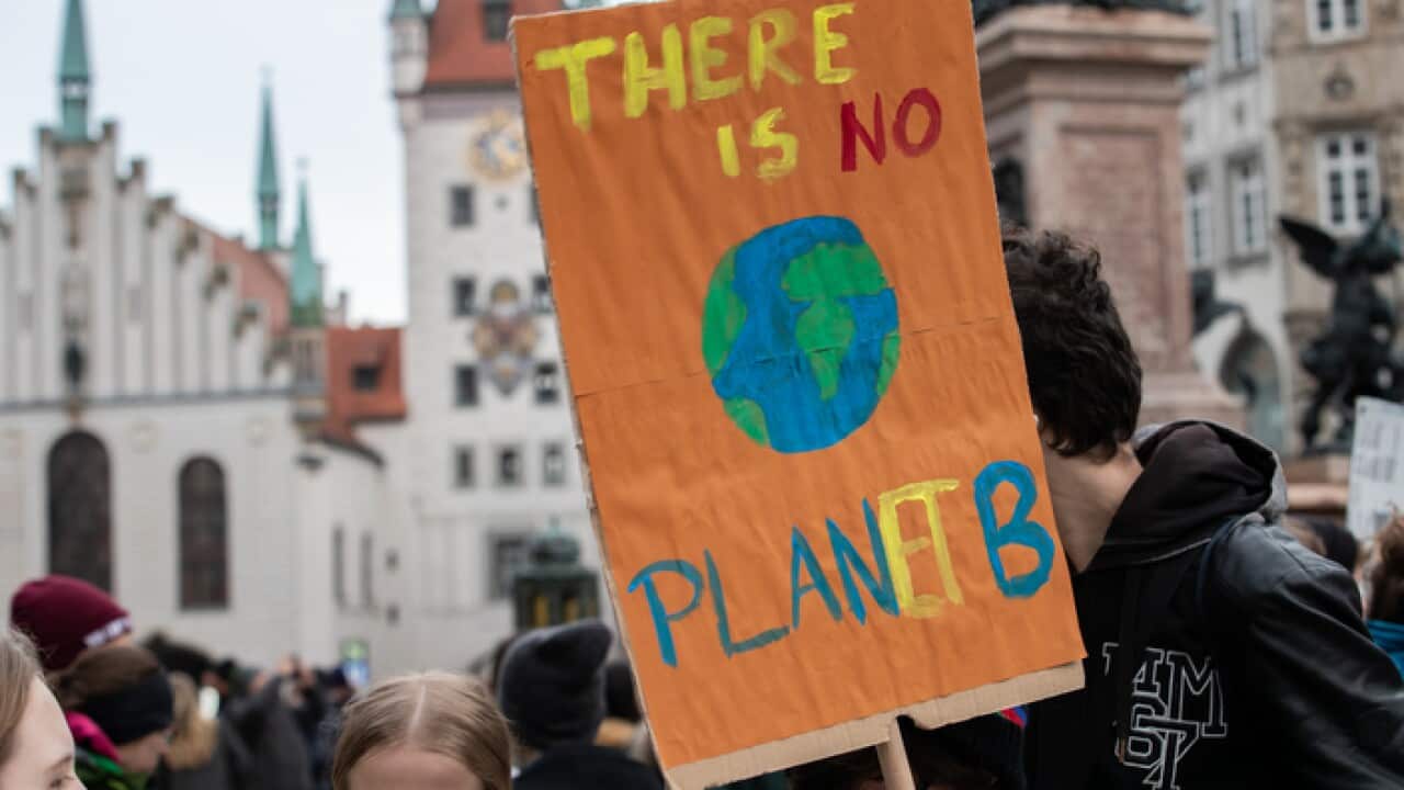 A placard at a cllimate change protest in Munich Germany