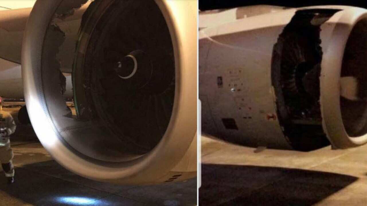 相信是由機組人員發現飛機左測的引擊損毀。
