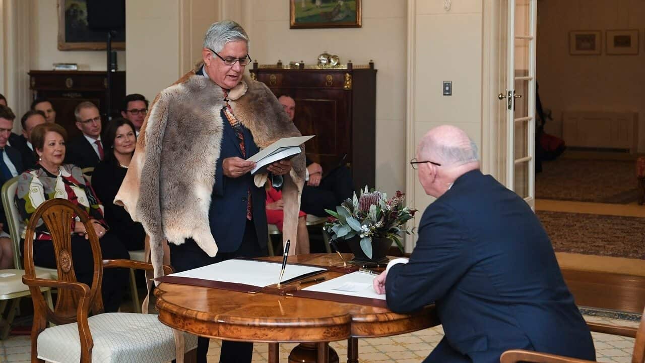 Minister for Indigenous Australians Ken Wyatt during his swearing in at Government House.